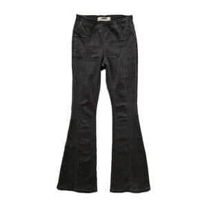 Rock & Roll Bargain Bell Bottom Pull On Flare Jeans Womens 25x36 Black Cowgirl